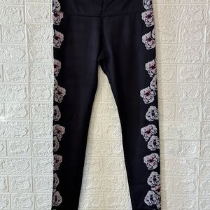 NOLI black flowered leggings size large